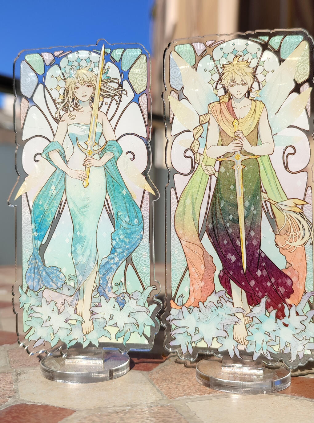 Lumine and Aether standee