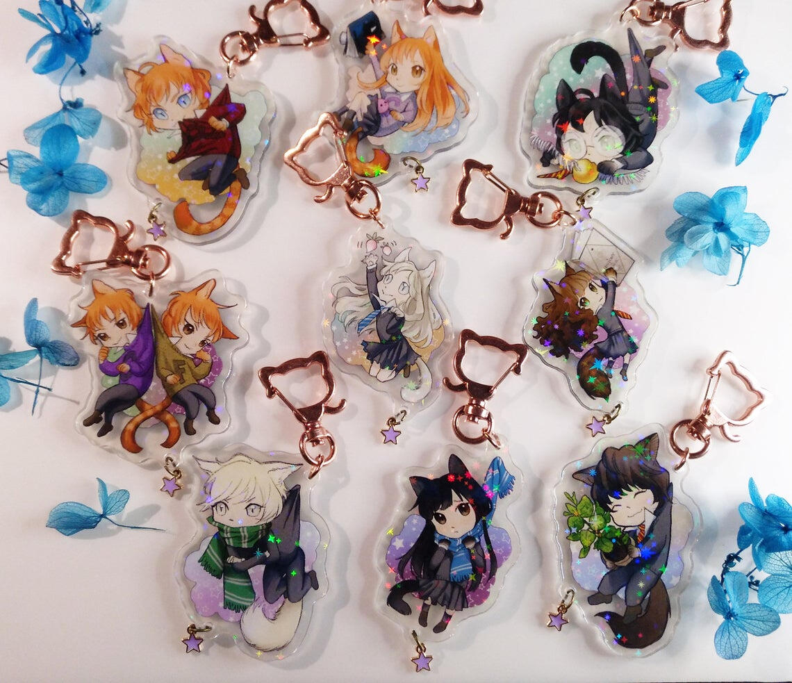 Harry Potter cat keychains